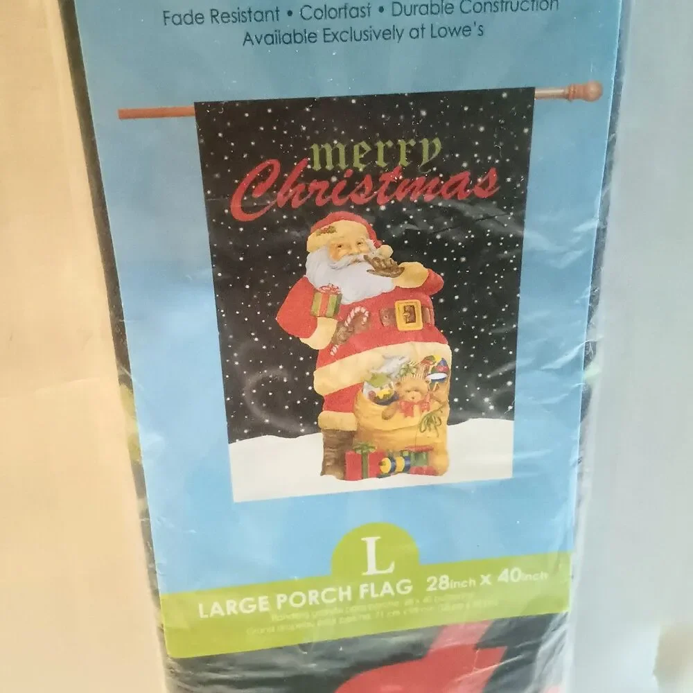 Rain Or Shine Large Porch Flag-Merry Christmas-Santa-Fade Resistant-28